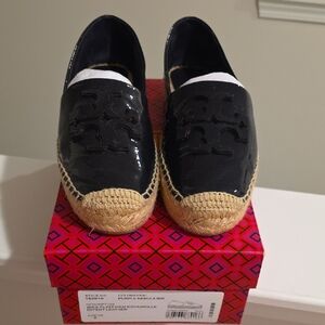 Tory Burch Purple Nebula Patent Espadrilles